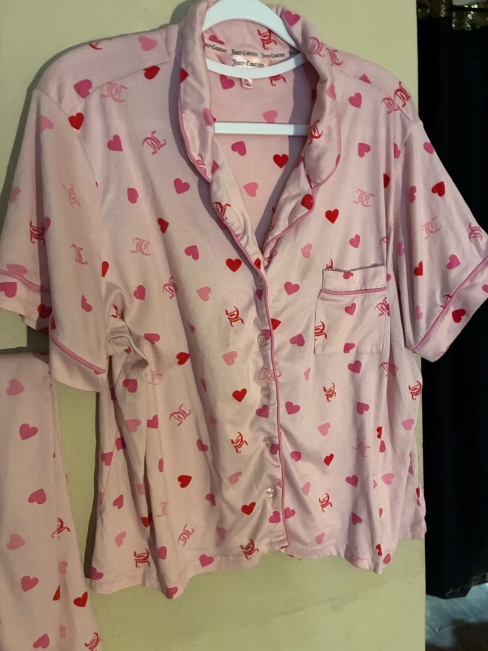 Juicy Couture Pink and Red Heart Sleep  2 piece Set - Picture 3 of 9